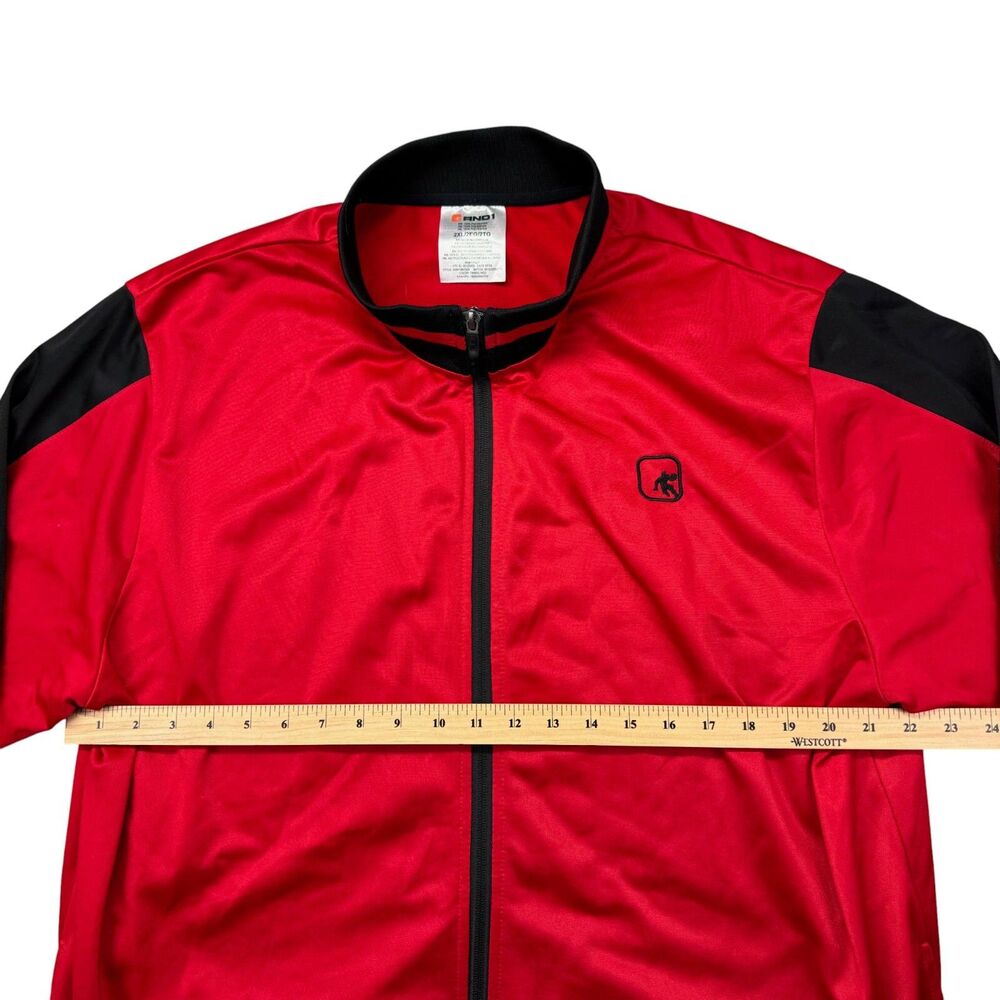 AND1 Jacket Men's Extra Extra Large Red Basketball Athletic Training Pockets Zip - Picture 8 of 10